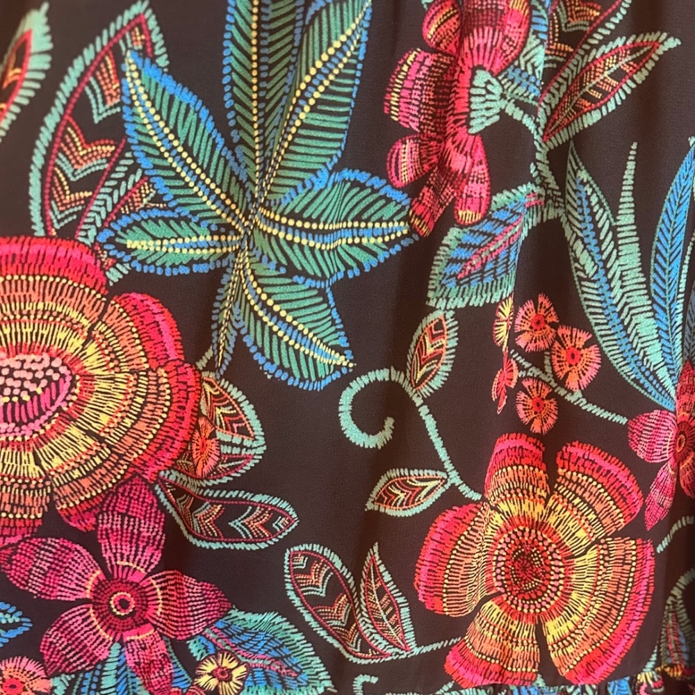 Flying Tomato black floral maxi dress L - Picture 7 of 8